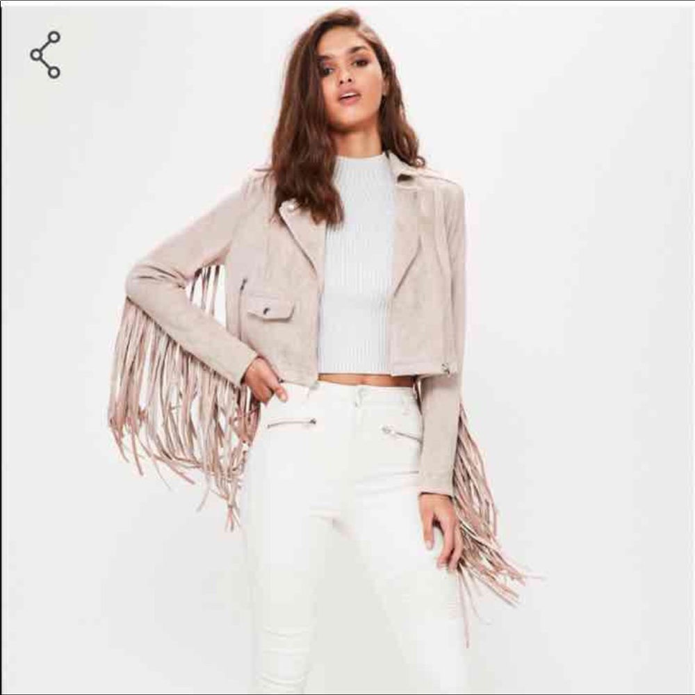 Missguided fringe Moto jacket